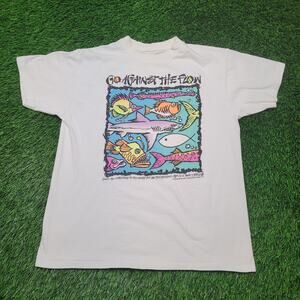 VTG 1989 "Go Against The Flow" Christian Living Epistles T-Shirt Mens Large